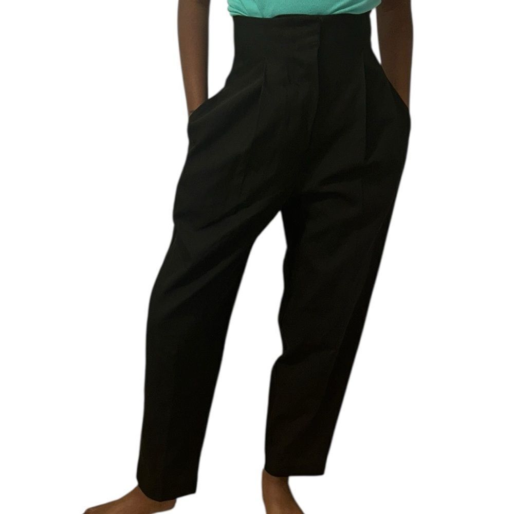 Jucca High waist Black Barrel Leg Dress Pants(Size 38-2/4)